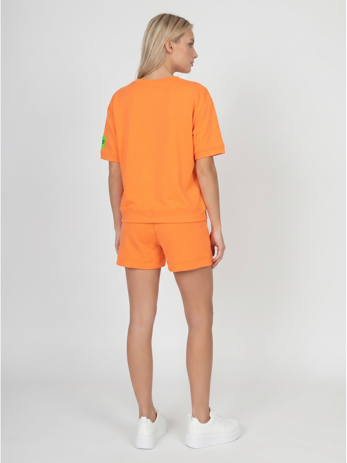 Komplet dresowy damski Pink Fashion - Bluza/Szorty Pomarańczowy - W251027