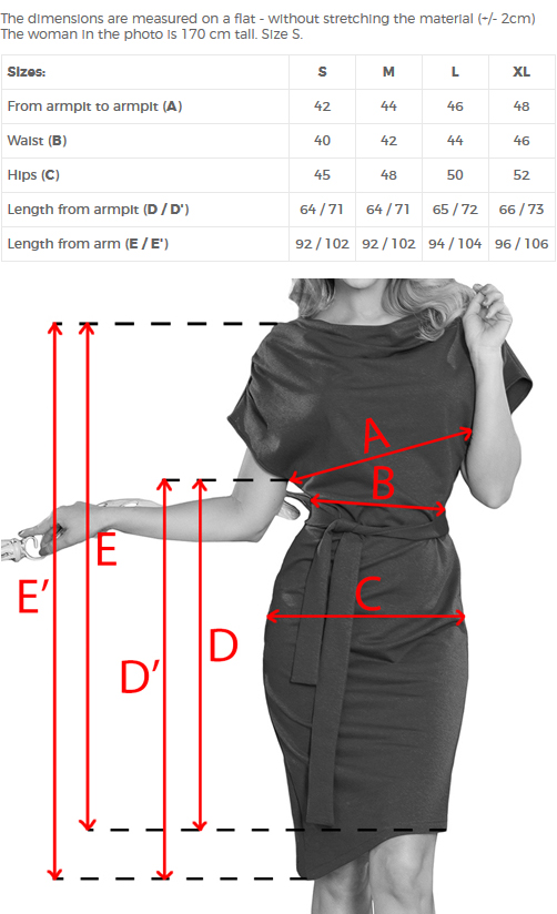 240-5 ROXI dress with asymmetrical skirt and belt - beige-8 68450 