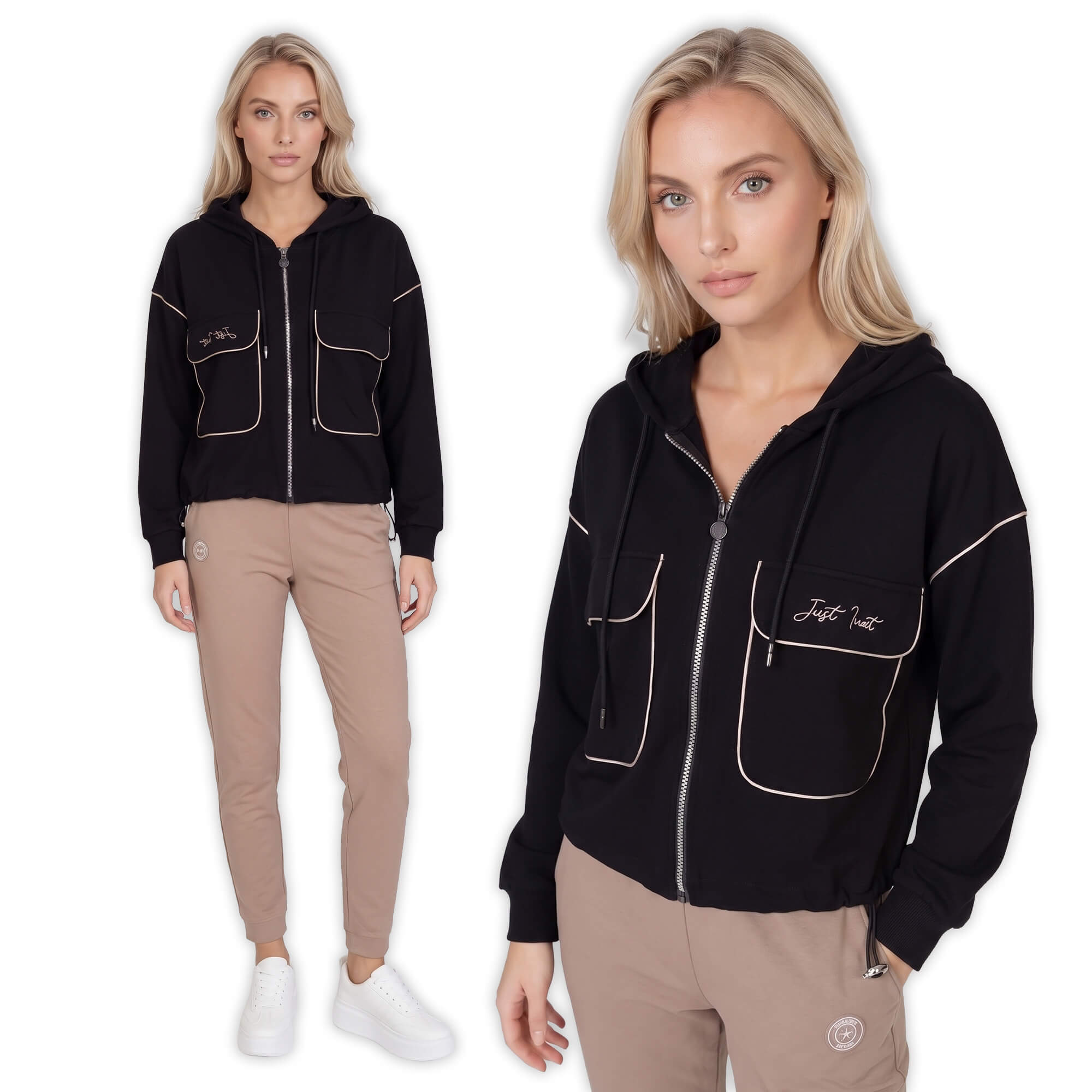 Bluza damska Megi rozpinana z kapturem Czarna - W261377 (6).jpg
