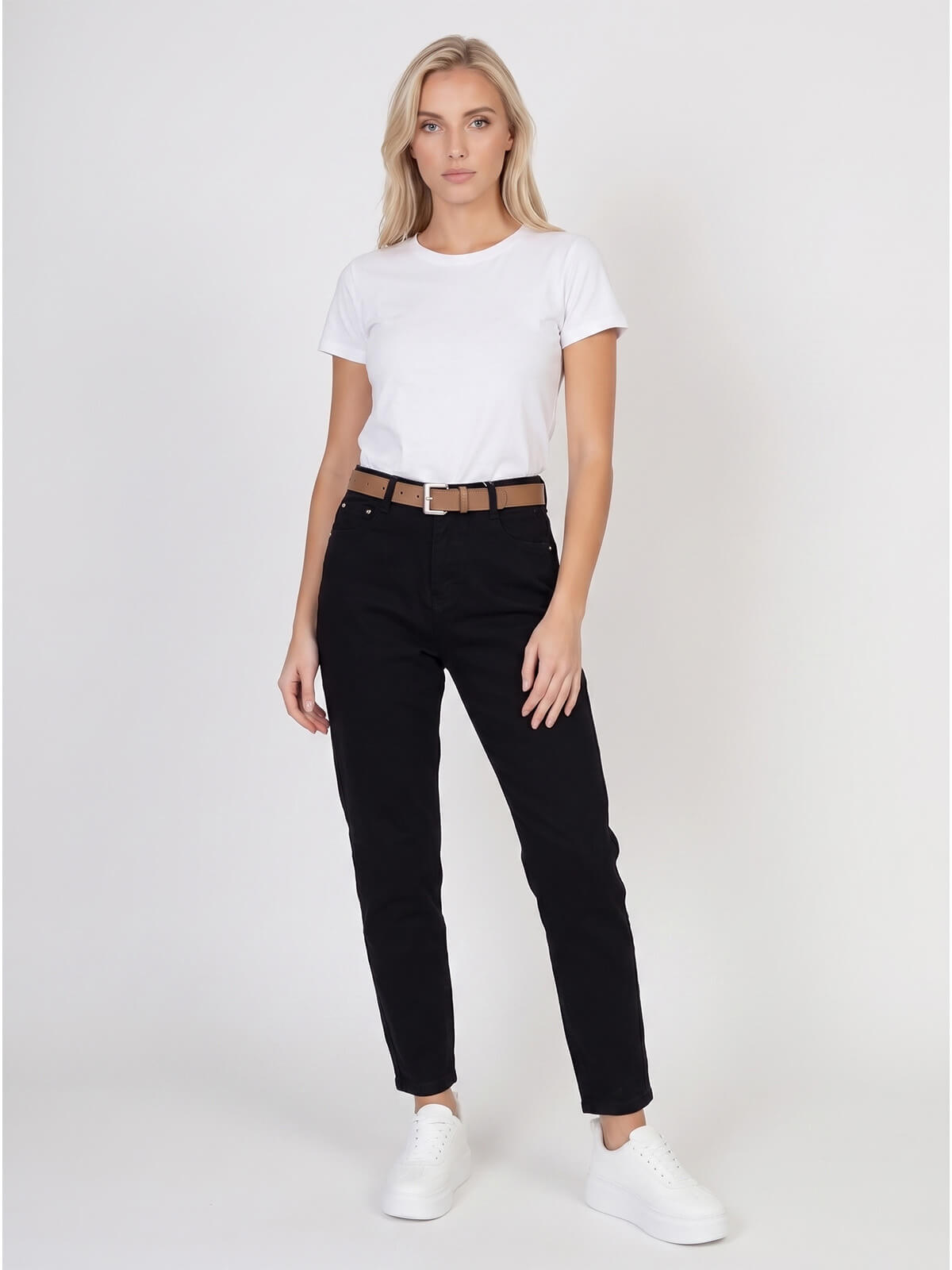 Spodnie jeans damskie M.Sara Boyfriend wysoki stan Czarne - W260507 (1).jpg