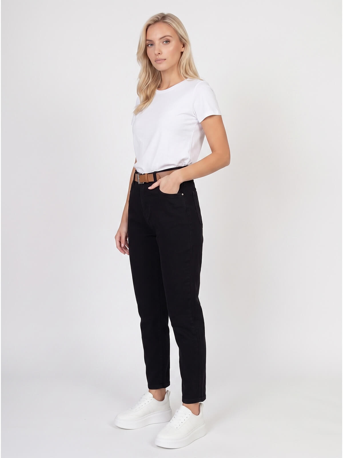 Spodnie jeans damskie M.Sara Boyfriend wysoki stan Czarne - W260507 (2).jpg