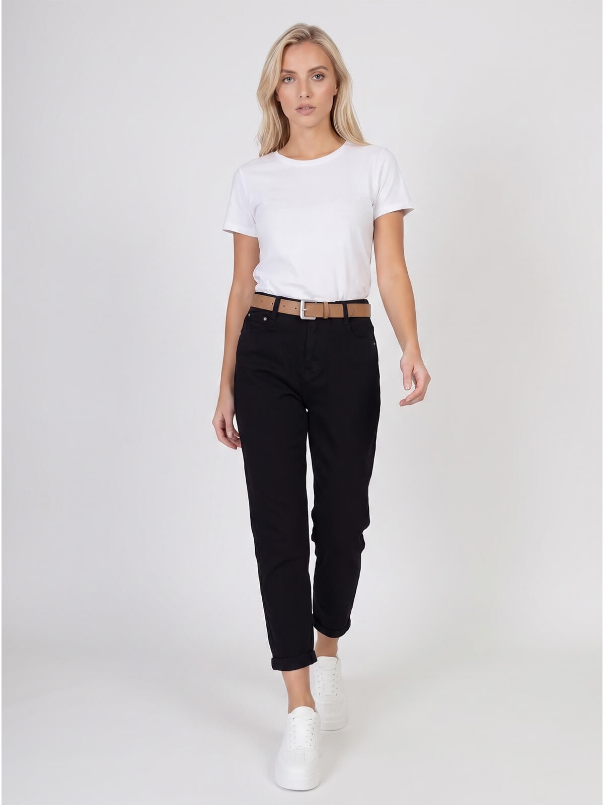 Spodnie jeans damskie M.Sara Boyfriend wysoki stan Czarne - W260507 (3).jpg