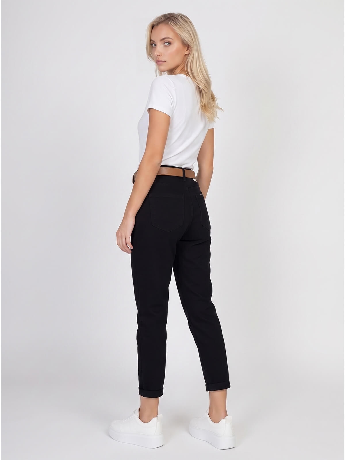 Spodnie jeans damskie M.Sara Boyfriend wysoki stan Czarne - W260507 (6).jpg