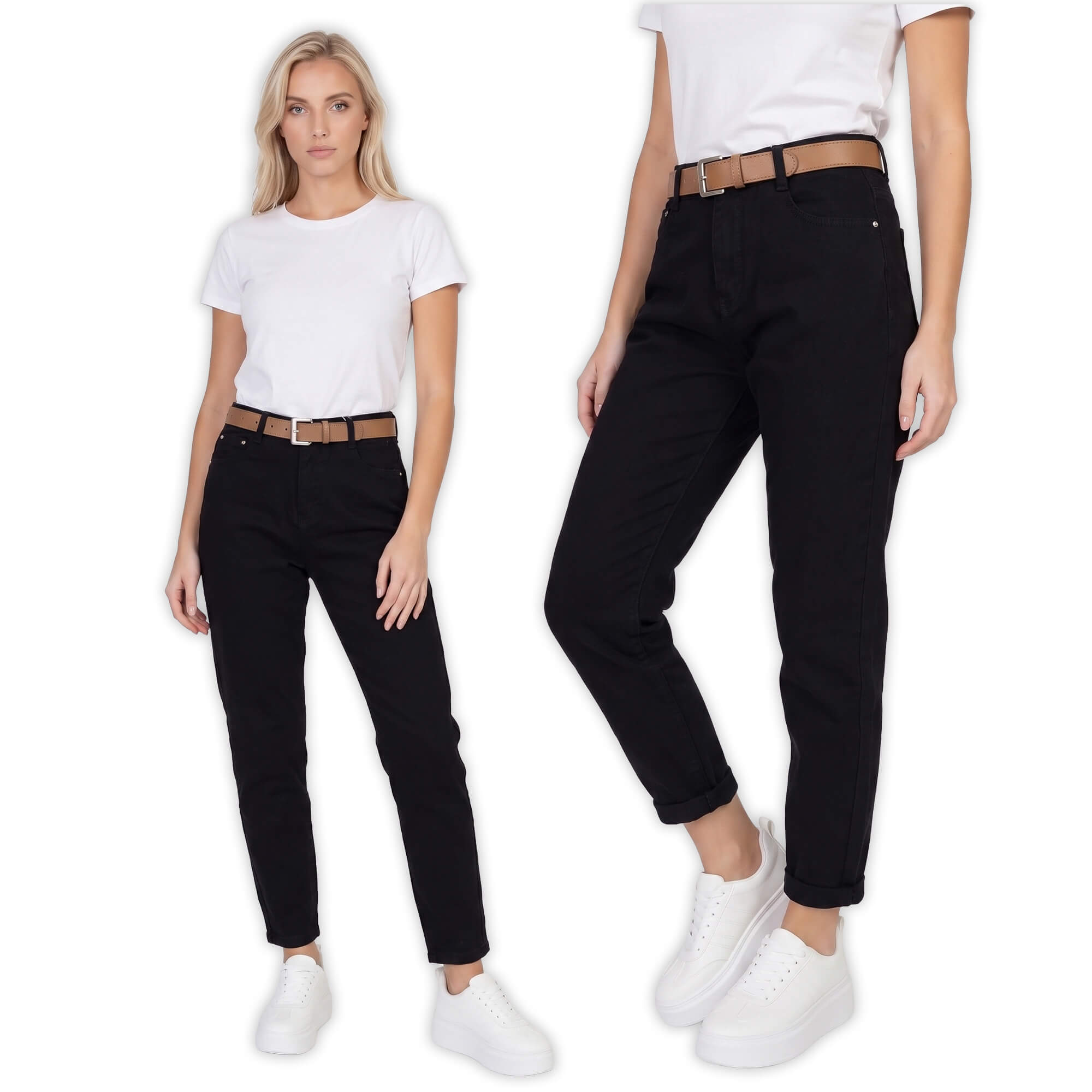 Spodnie jeans damskie M.Sara Boyfriend wysoki stan Czarne - W260507 (8).jpg