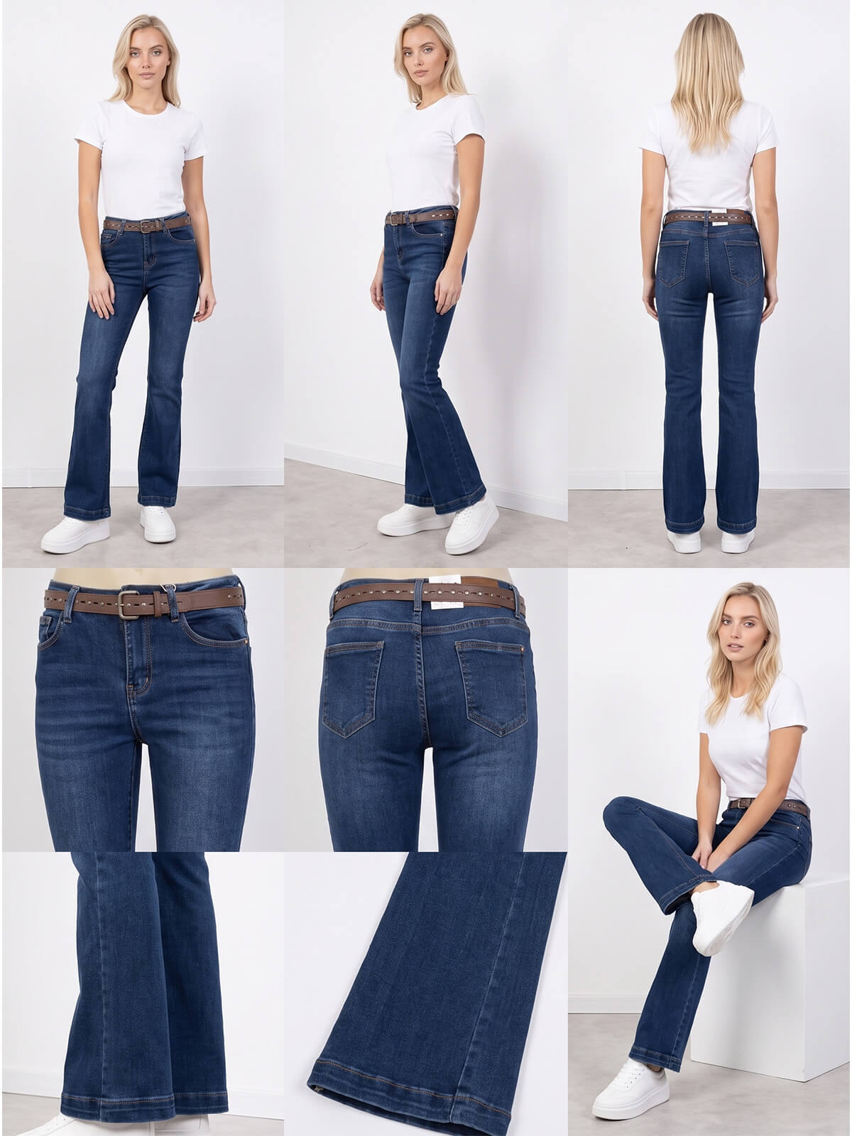 Spodnie jeans M.Sara Dzwony Flared Leg Niebieskie - W261399 (7).jpg
