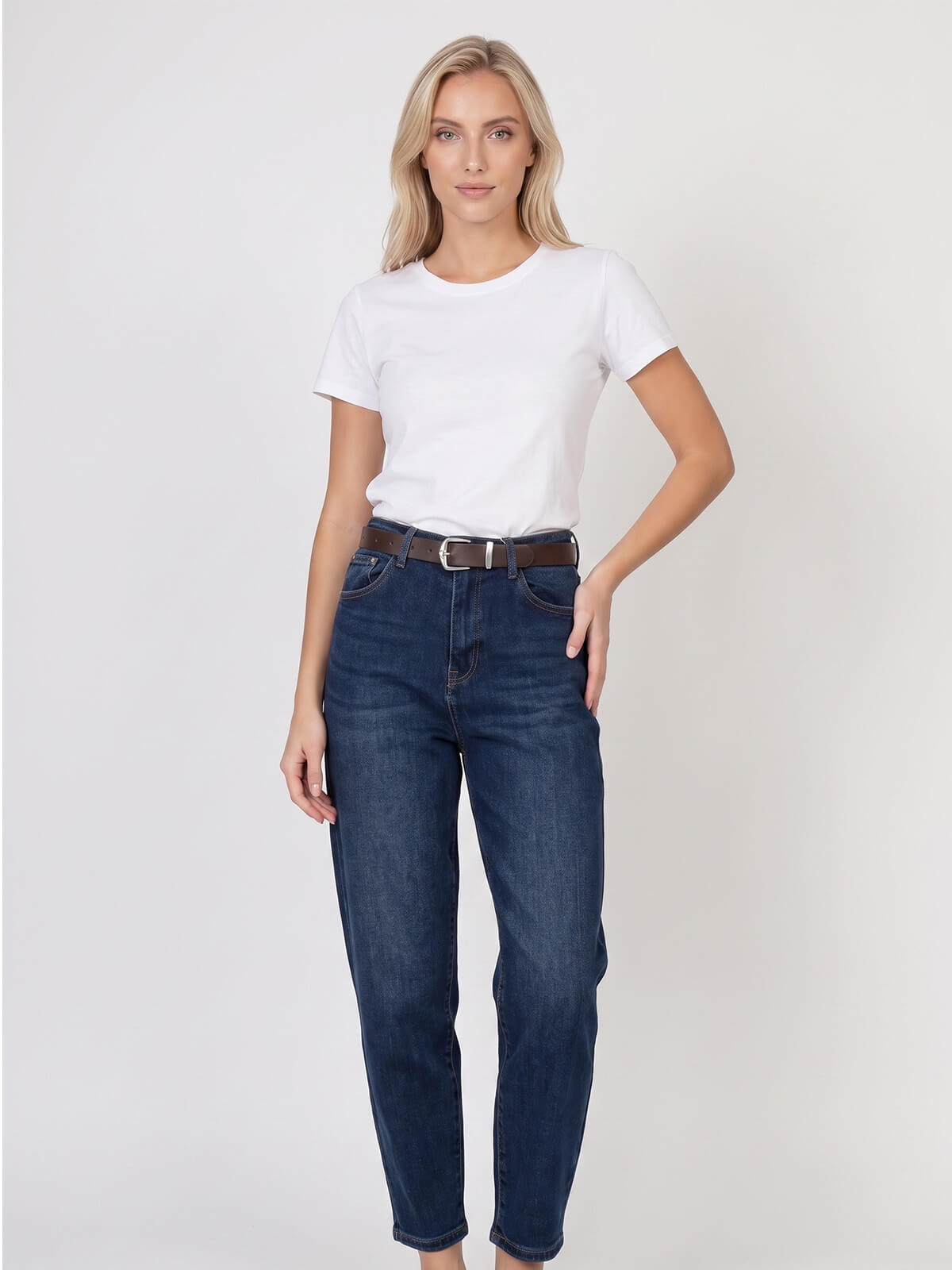 Spodnie jeans damskie M.Sara Balloon Granatowe - W261404 (3).jpg