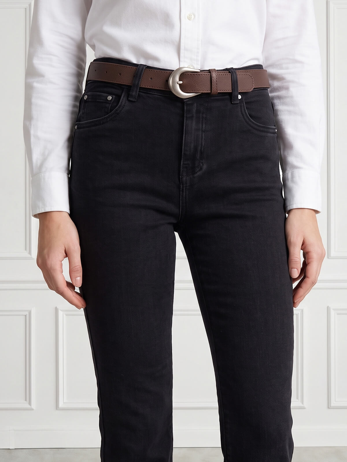 Spodnie jeans M.Sara Dzwony Flared Leg wyszczuplające Czarne - J261473