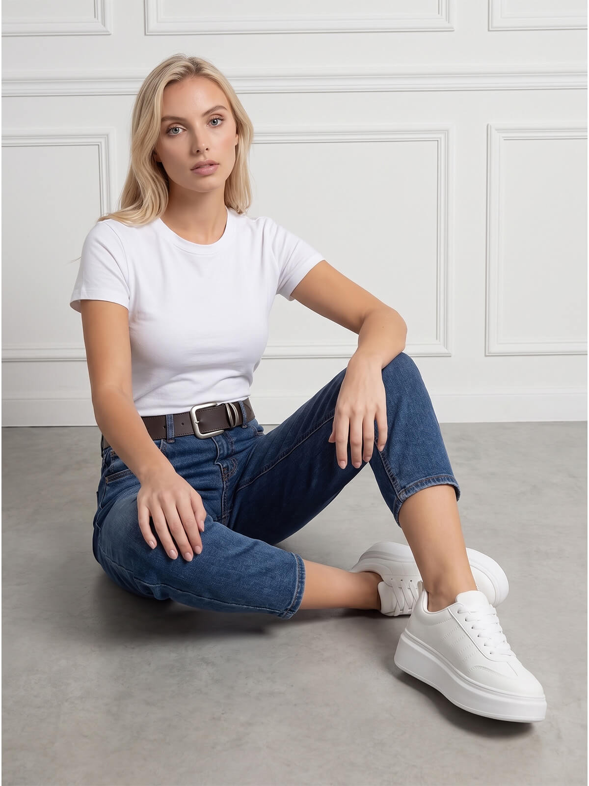 Spodnie jeans damskie M.Sara Balloon C.Niebieskie - J261479