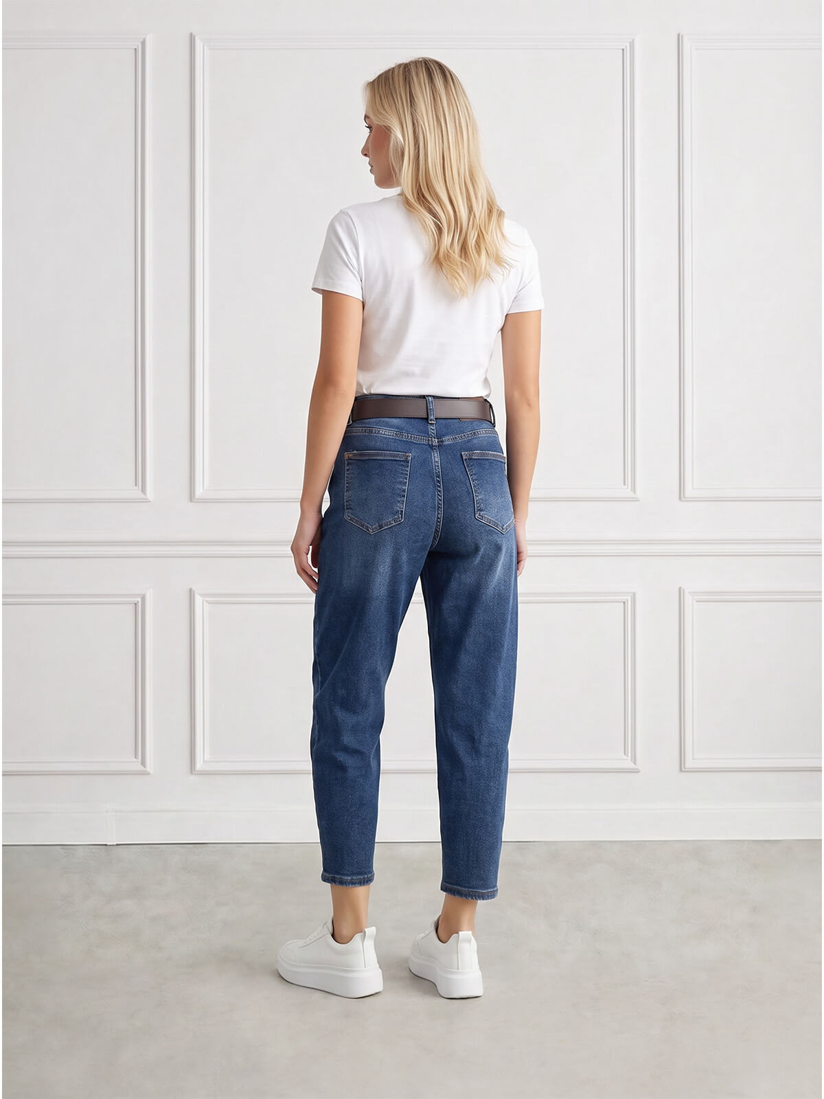 Spodnie jeans damskie M.Sara Balloon C.Niebieskie - J261479