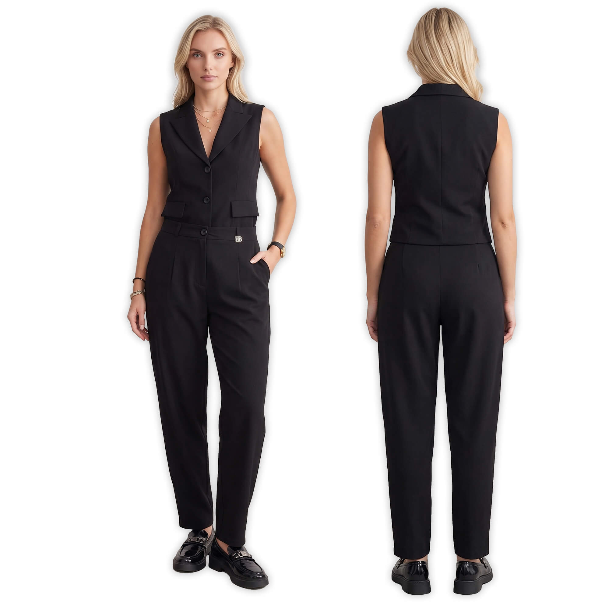 Eleganckie spodnie damskie BB balloon wysoki stan Czarne - J261580 (8).jpg