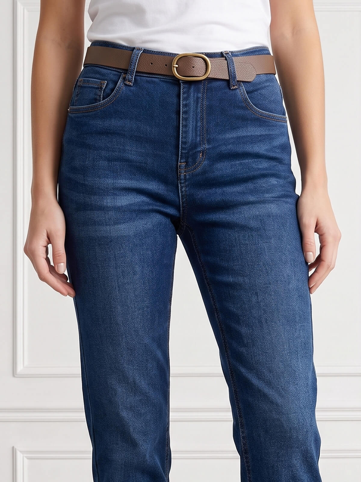 Spodnie jeans M.Sara prosta wąska nogawka C.Nebieskie - J261628