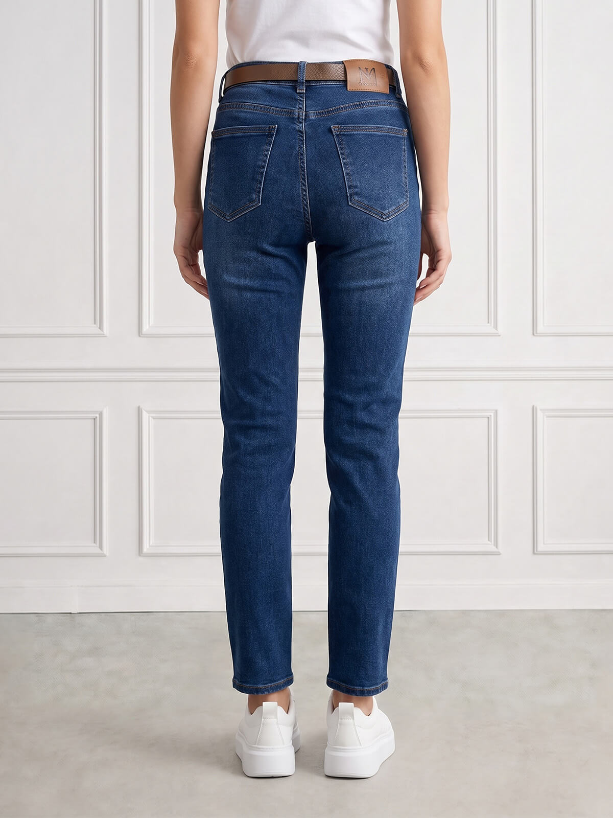 Spodnie jeans M.Sara prosta wąska nogawka C.Nebieskie - J261628