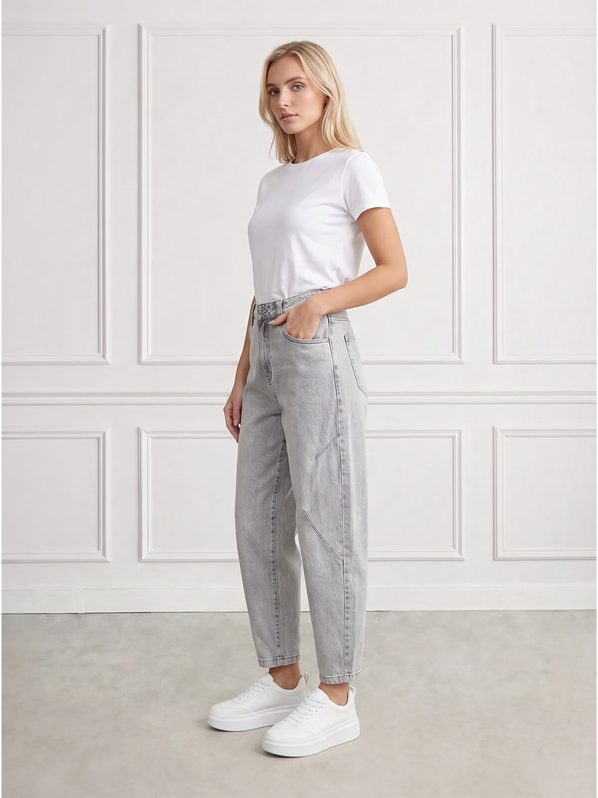 Spodnie jeans damskie M.Sara Balloon Szare - W250027.jpg