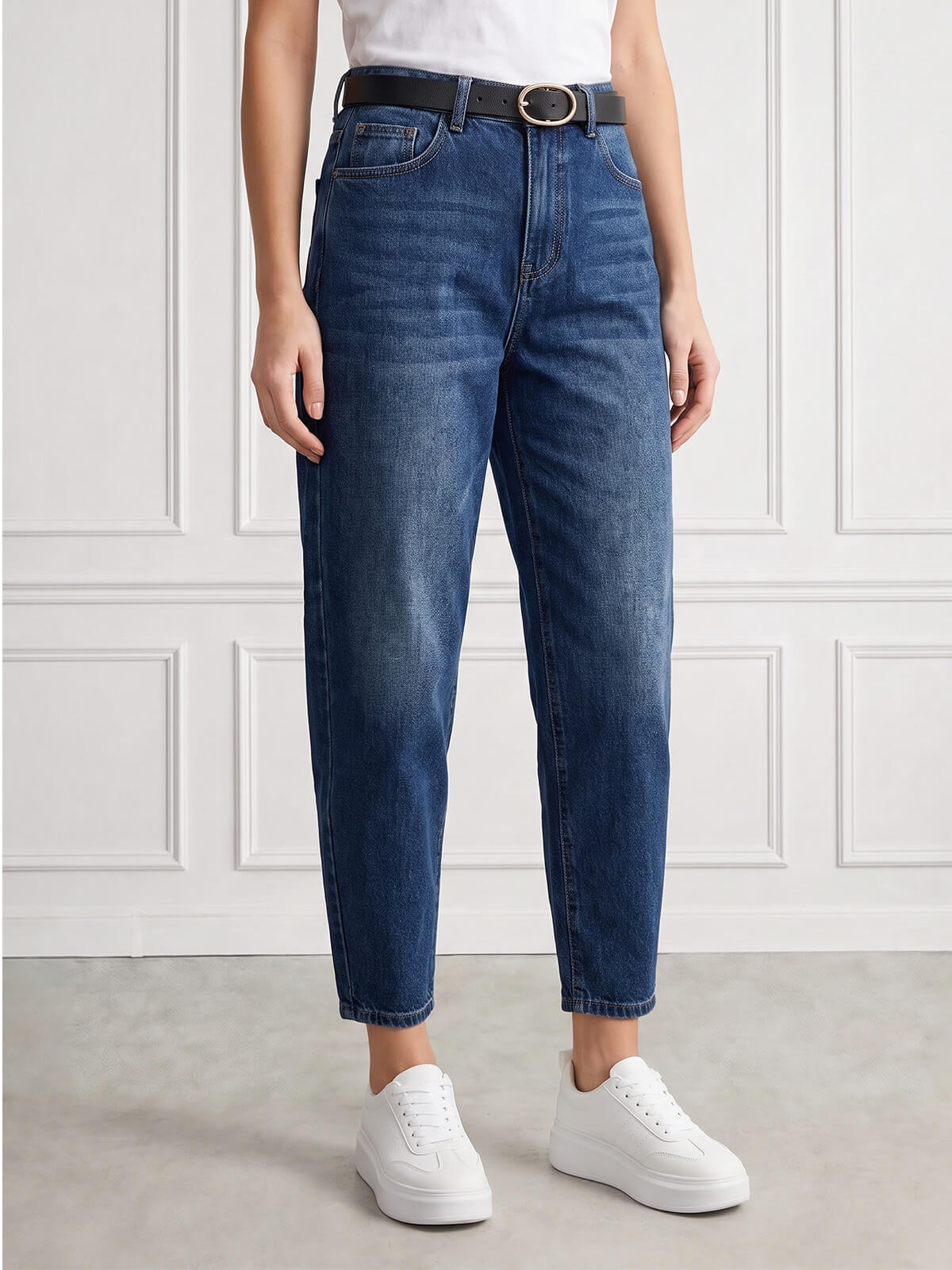 Spodnie jeans damskie M.Sara Balloon C.Niebieskie - J261613