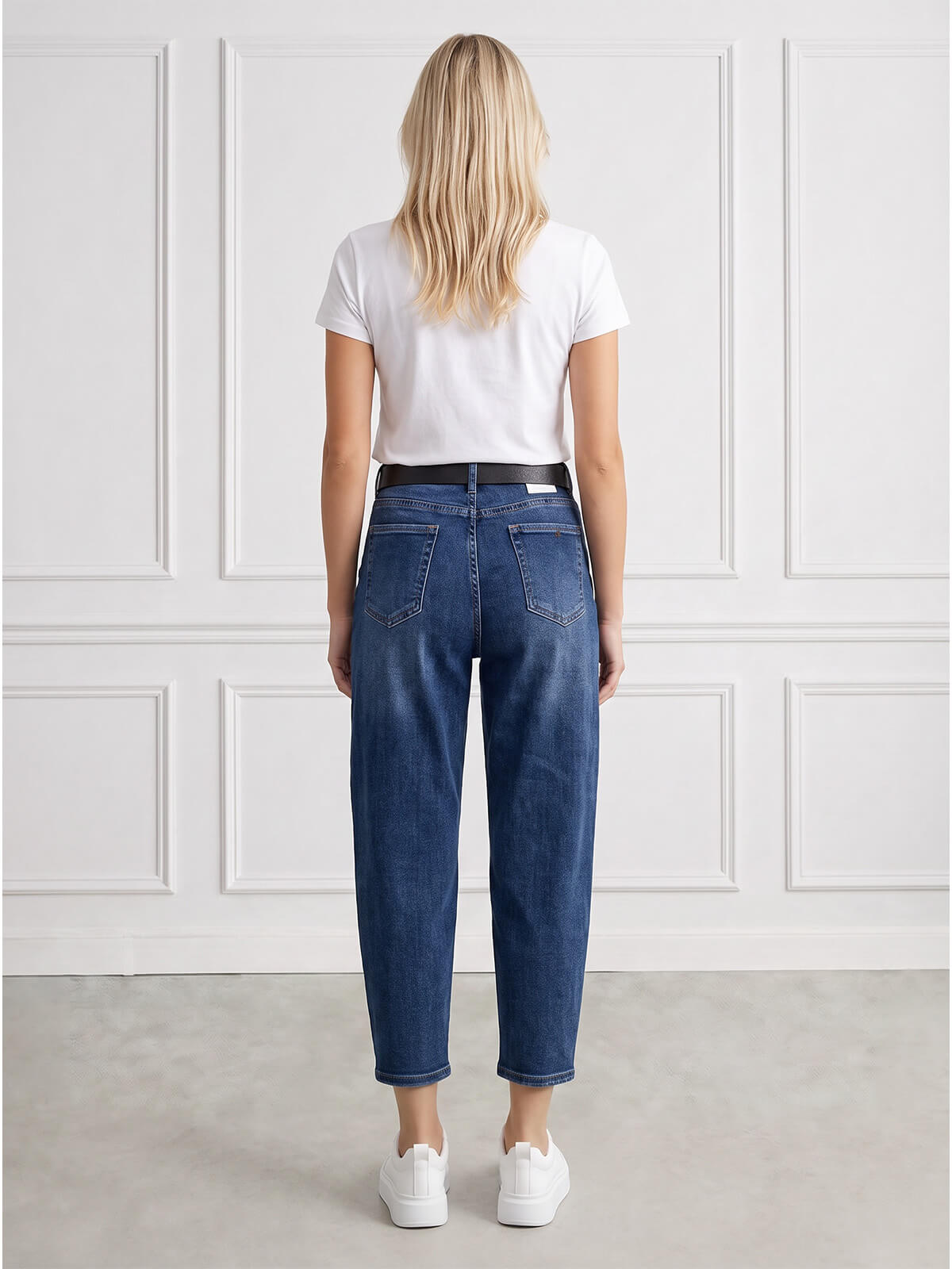 Spodnie jeans damskie M.Sara Balloon C.Niebieskie - J261613