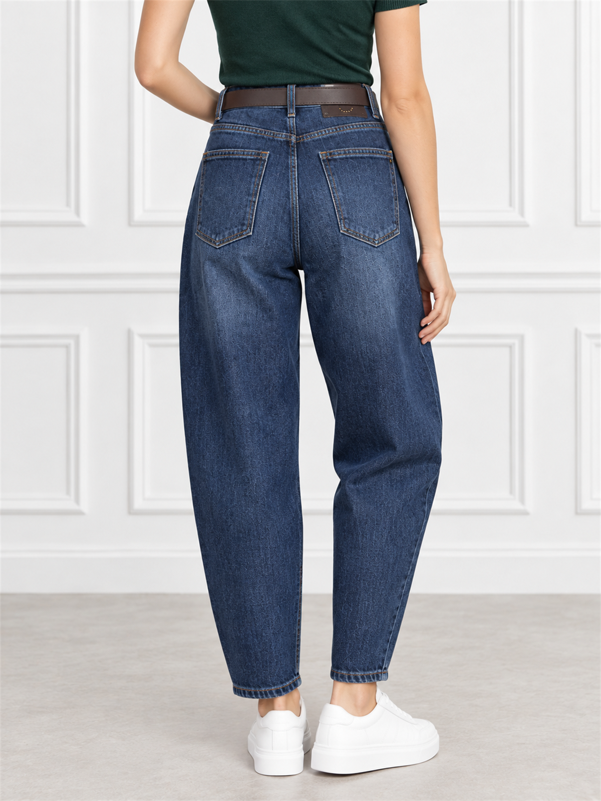 Spodnie jeans damskie M.Sara Balloon Granatowe - J261855