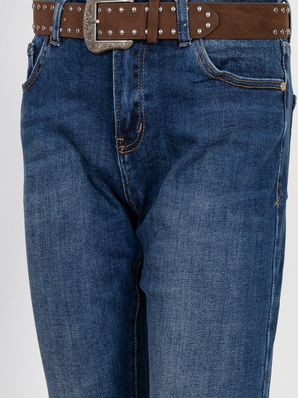 Spodnie jeans M.Sara prosta wąska nogawka C.Nebieskie - J262002
