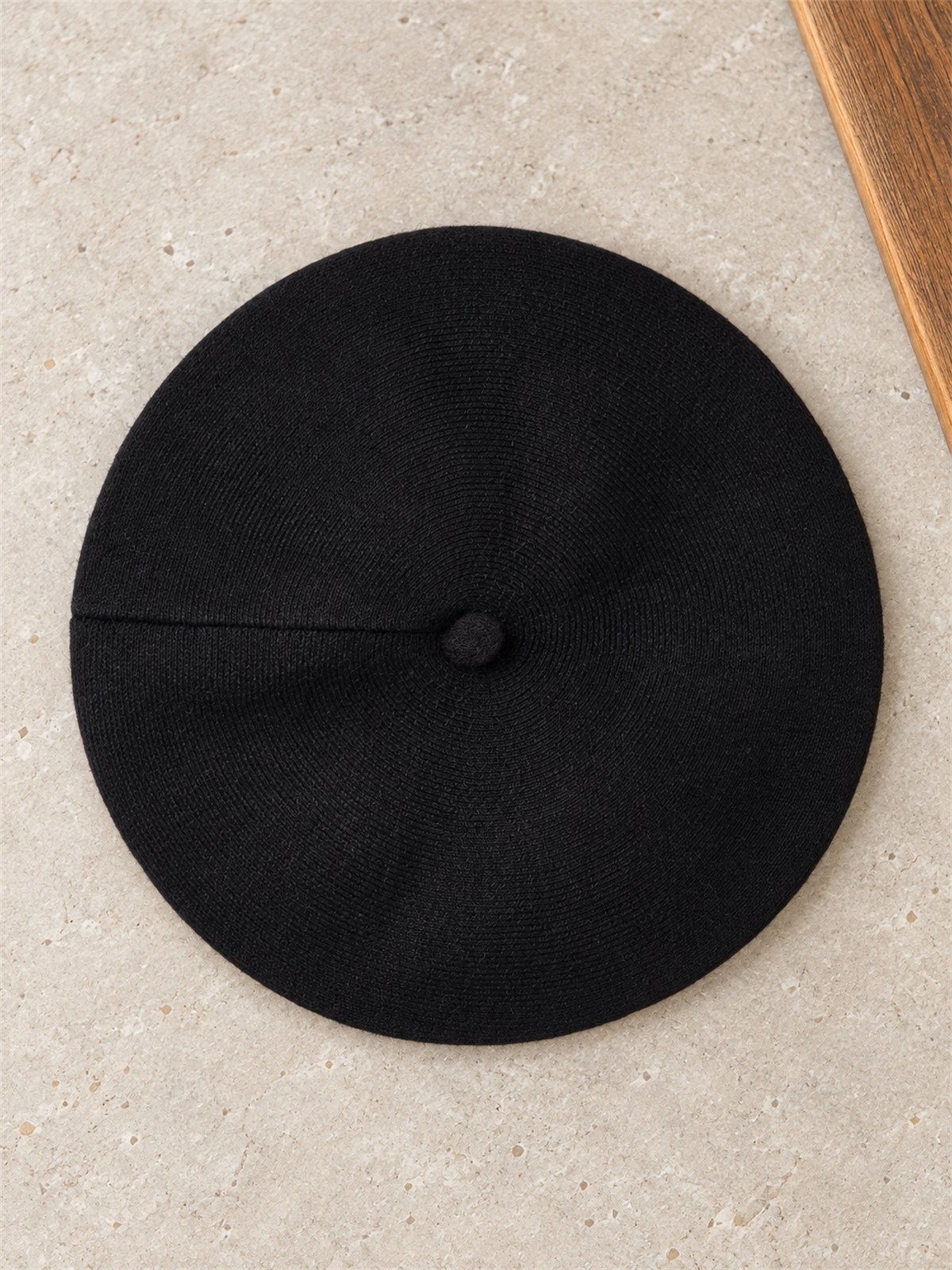 Damski beret Czapka wiskozowa ciepły miękki Czarny - J262131