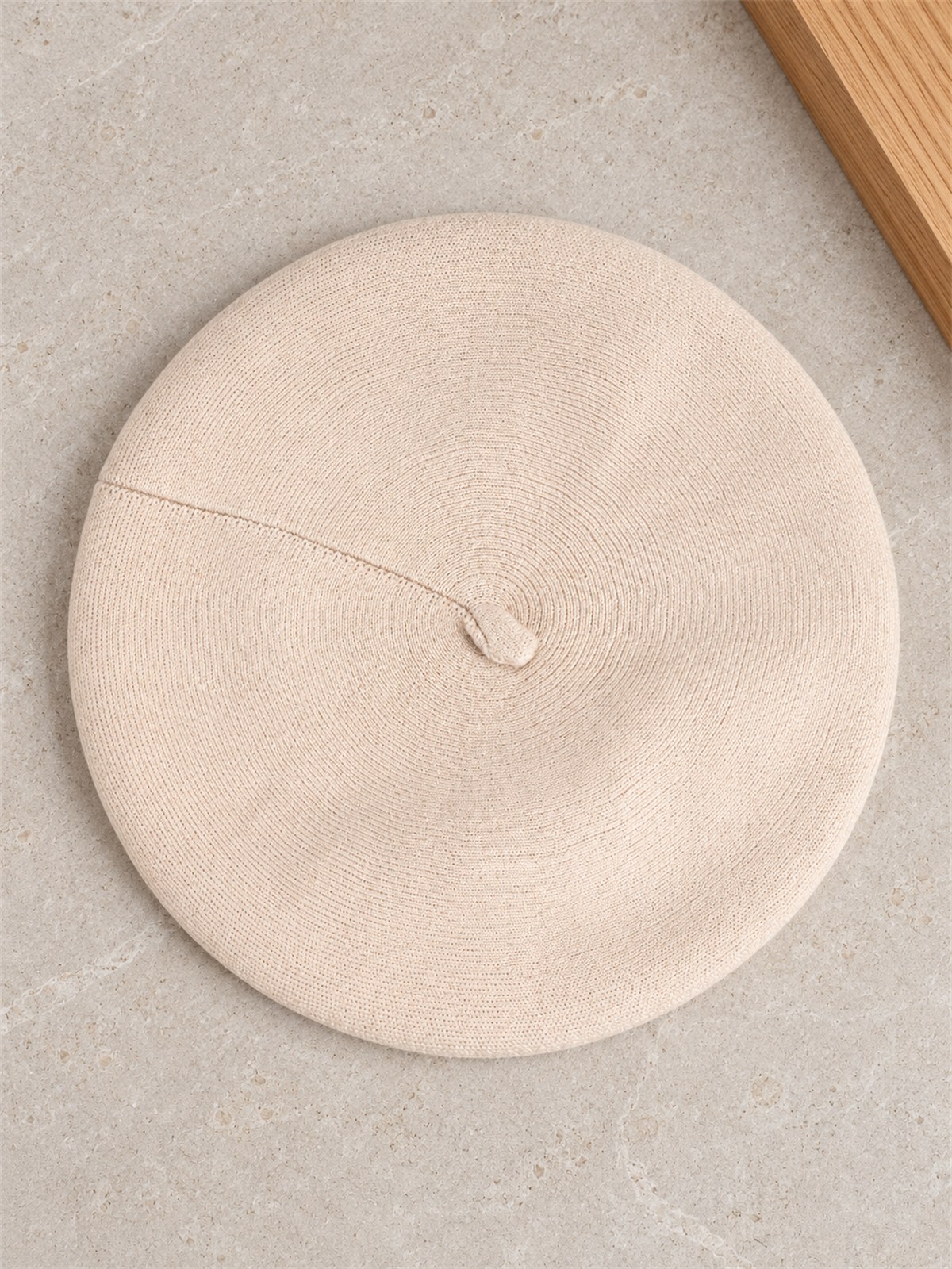 Damski beret Czapka wiskozowa ciepły miękki Beżowy - J262131