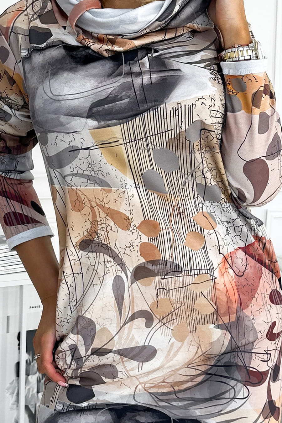 36793282-5 IRENE Sukienka z golfem - silver brown-5