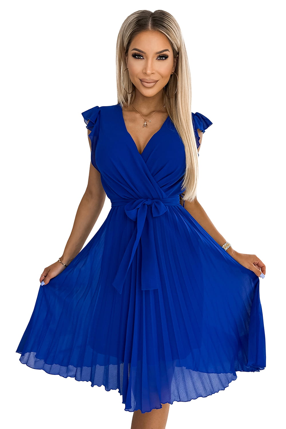 43415374-4 POLINA Plisowana sukienka z dekoltem i falbankami - CHABROWA-6